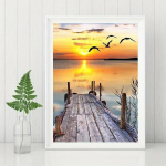 5D DIY Teemantmaal Mere&auml;&auml;rne maastik Teemanttikandid Ristpistes Komplekt t&auml;iskivimosaiigist Kodukaunistuse kingitus Round 20x30cm