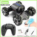 Uus 2,4G RC-auto m&auml;nguasi žestide tuvastamisega, keerdumisega triiviga triiviga ronimine autoraadio kaugjuhtimisega autod RC m&auml;nguasjad lastele poistele t&auml;iskasvanud Gesture + handle roheline