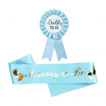 2 tk Mommy on Sash Sinine roosa issi m&auml;rgiks Baby Shower Party Tulevane ema Isa Kost&uuml;&uuml;mi kaunistus Foto Rekvisiit Soo paljastab kingitus For boy