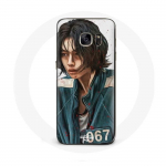 &Uuml;mbris Samsung Galaxy S6 Edge Squid Game Kang Sae Byeok number 067 jaoks