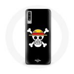 &Uuml;mbris Samsung Galaxy A50 One Piece Manga Skull musta taustaga