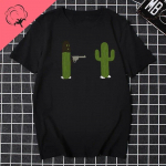 Naljakas kaktusemustriga T-s&auml;rk Unisex vabaaja T-s&auml;rk O-kaelusega lahtised unisex topid Harajuku hipster t&auml;navariietus Ropa Hombre Masculinas L