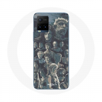 Coque pour Vivo Y21s 2021 / Y21 2021 Game of Thrones Saison 8 Le Tr&ocirc;ne de Fer Affiche Personnages Fond Gris hall