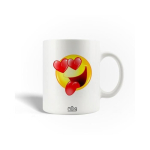 Keraamiline kruus - Emoji - Armastus - 30cl - N&otilde;udepesumasinas pestav - Valge