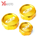 For HONDA CB1000R CB 1000R cb1000 R 2009-2015 2016 Motorcycle Accessories Front Rear Clutch Brake Fluid Reservoir Caps Oil Cover 3pcs Caps Gold yellow