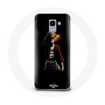 Coque pour Samsung Galaxy A8 2018 One Piece Manga Anime Luffy Fond Noir - Maniacase