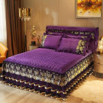 Crystal Velvet pitsist voodi seelik paksendatud soe tepitud voodikate madrats kaitsekate 1,5 M1,8 M 2,0 200*220cm 3pcs