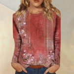 Pikkade varrukatega s&auml;rgid naistele Armsad mustriga graafilised t-s&auml;rgid Pluusid Suures suuruses vabaaja topid Pullover L