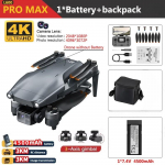 L600 PRO MAX Droon 4K Kolmeteljeline PTZ HD Kahekordne Kaamera Harjadeta Mootor GPS 5G WIFI RC FPV Kvadkopter M&auml;nguasjad L600 PRO MAX 4K 1B must