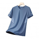 Suvine meeste top Ice Silk Kiiresti kuivav v&otilde;rk l&uuml;hikeste varrukatega Plus-suurus O kaelus lahtine kontrastsus v&auml;rv &otilde;huke elastne vabaaja pullover Daily sport T-s&auml;rk 2XL hall