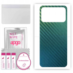 apgo Protective Skin Sticker for the back compatible with Doogee N40 Pro, Wrap Film, Foil, Vinyl - Pattern Carbon Chameleon CAKA1