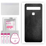 apgo Protective Skin Sticker for the back compatible with TCL 10L, Wrap Film, Foil, Vinyl - Pattern Black Leather