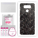 apgo Protective Skin Sticker for the back compatible with LG G6, Wrap Film, Foil, Vinyl - Pattern Carbon Black Pixel