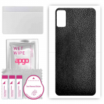 apgo Protective Skin Sticker for the back compatible with Cubot Note 8, Wrap Film, Foil, Vinyl - Pattern Black Leather