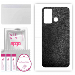 apgo Protective Skin Sticker for the back compatible with Infinix Hot 12 Play, Wrap Film, Foil, Vinyl - Pattern Black Leather