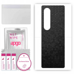 apgo Protective Skin Sticker for the back compatible with Samsung W23, Wrap Film, Foil, Vinyl - Pattern Black Honeycomb