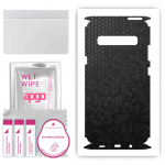apgo Protective Skin Sticker for the back+sides compatible with Samsung Galaxy S10 5G, Full Wrap Film, Foil, Vinyl - Pattern Black Honeycomb