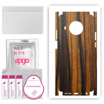 apgo kaitsev nahakleebis tagak&uuml;ljele ja k&uuml;lgedele, mis &uuml;hildub Nokia X100-ga, t&auml;iskile, foolium, vin&uuml;&uuml;l &ndash; muster Tigerwood