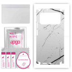 apgo Protective Skin Sticker for the back+sides compatible with Xiaomi Poco M3, Full Wrap Film, Foil, Vinyl - Pattern White Marble