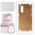 apgo Protective Skin Sticker for the back+sides compatible with Realme Narzo 30, Full Wrap Film, Foil, Vinyl - Pattern Rusty Copper