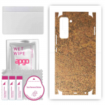 apgo Protective Skin Sticker for the back+sides compatible with Tecno Pop 5 Pro, Full Wrap Film, Foil, Vinyl - Pattern Rusty Copper
