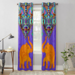 India muster elevantidega Aknakardinad Elutoa K&ouml;&ouml;gi jaoks Moodsad kardinad Kodukaunistused Rulood kardinad 135W x 60H(cm) x1