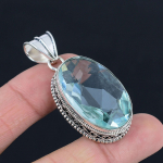 Sinine topaas v&auml;&auml;riskivi ripats massiivne 925 sterlingh&otilde;be ripats ehted kingitus unisexile