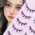 5 paari Manga Eye l&auml;bipaistva varrega A-kujulised teravatipulised naturaalsed peenikesed kunstripsmed C&0.07mm&12mm
