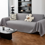 Veekindel diivanikate &Uuml;hev&auml;rviline Vahvel Anti-slip Diivanitekk Kodu Tolmukaitse R&auml;tik Universaalne K&otilde;ikideks Hooaegadeks Diivanir&auml;tik 180x90cm1pcs gray