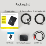 NFC Bluetooth 5.0 adapteri saatja vastuv&otilde;tja, 3 in 1 3,5 Mm AUX/RCA Bluetoothi ​​adapteri stereos&uuml;steem k&otilde;larite, teleri, arvutite ja auto teleraadio jaoks 9.2x6.5x2cm must