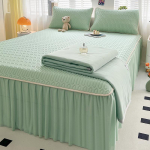 Summer cool bed skirt bedspread latex ice silk cool soft mat summer air conditioning quilt four-piece bedding machine washable 120x200cm