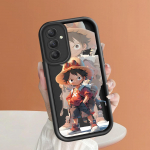 Pehme silikoonist ruudukujulise redeliga printimismustriga telefoni korpus T&auml;iskaanega kaamera p&otilde;rutuskindel kaitse kummist &uuml;mbris Samsungile Samsung A02S pruun