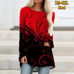 XS-8XL Naiste s&uuml;gis- ja talveriided Naiste pikkade varrukatega topid 3D-tr&uuml;kiga s&auml;rgid lahtised tuunika T-s&auml;rgid pullover-pluusid 8XL