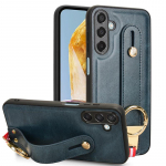 Luksuslik Nahast K&auml;epaelaga Seisukate Samsung Galaxy M15 M35 M55 M34 5G jaoks Kaas S&otilde;rmus Avaja P&otilde;rutuskindel Hoidik &Auml;riline T&auml;ielik Kaitsekate For Galaxy M34 5G sinine