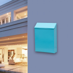 Lukustatav seinale kinnitatav postkast koos ajalehehoidikuga kollane