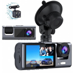 Uus 3-kanaliline pardakaamera autokaamera jaoks 1080P videosalvesti Dashcam Must kast Kahe objektiiviga salvestaja auto salongis Tagurduskaamera auto lisatarvik 2 cameras