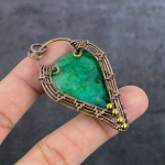 Natural Emerald Natural Gemstone Copper Wire Wrap Jewelry Pendant 2.56 u6s71