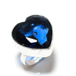 Natural London Blue Topaz Gemstone Handmade 925 Sterling Silver Ring S.6 p1p49