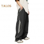 Unisex p&uuml;ksid Retro Ameerika stiilis t&auml;navamood &Otilde;hukesed K&uuml;lgmised taskud Elastne v&ouml;&ouml;koht Laiad s&auml;&auml;red &Uuml;hev&auml;rvilised J&otilde;usaalitrenn Jooksmine Sweatpants Pikad p&uuml;ksid M must