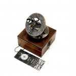 P&auml;ikesekell Kompass Massingist Vintage Nautical Retro Steampunk Poleeritud lehtpuidust kast Merekompass Vintage merekompass ja lehtpuust kast