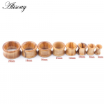 Alisouy 2TK 6-20mm Oliivipuidust &Otilde;&otilde;nes Kahekordse &Auml;&auml;risega K&otilde;rvatunnel Plug Liha Laiendaja Venitaja Gabariit K&otilde;rvar&otilde;ngas Augustamine Kehaehted 6mm