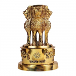 15,24 cm Royal Craft suur messingist rahvuslipuga palsameeritud laud Ashok sammas