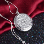 Vintage 925 Sterling h&otilde;bekett &uuml;mmargune medaljoniga ripats kaelakee fotokrae kaelakeed naistele s&otilde;brap&auml;eva kingitus