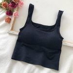 &Otilde;mblusteta Crop Top naiste aluspesu Traadivaba U-kujuline Camisole laia rihmaga triibuline massiivne bralette pesu &uuml;hes t&uuml;kis torutopsid One Size