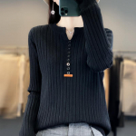 Naiste kampsun s&uuml;gis/talv uus &uuml;hev&auml;rviline kudum V-kaelusega pullover Naiste riided Moodne pluus Korea stiilis lahtised topid S must