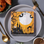 20tk/pakend 33*33cm 2-kihiline &uuml;hekordne peosalvr&auml;tik Halloweeni mustriga