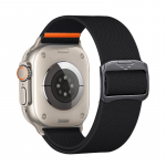 Nailonrihm Apple Watch Ultra 2 Band 49mm 9 8 7 45mm 41mm 44mm 40mm 42mm punutud elastne k&auml;ev&otilde;ru jaoks IWatch Series 6 SE 5 4 38/40/41mm must