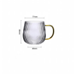 Jaapani &uuml;hekihilised vertikaalsed triibud k&auml;epidemega klaasist veetass L&auml;bipaistvad k&uuml;lmakindlad piimatassid teetassid 420ml