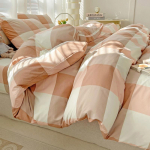 Ruuduline &Uuml;hev&auml;rviline Lihtne V&auml;rv Kahekordselt Pestud Puuvill Puuvill Neljaosaline Komplekt 1.2m bed