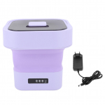 Kaasaskantav pesumasin 100?240V 10L Automaatne pehme tsentrifuugimisega kuivatamisfunktsioon Kokkupandav minipesumasin Purple EU Plug